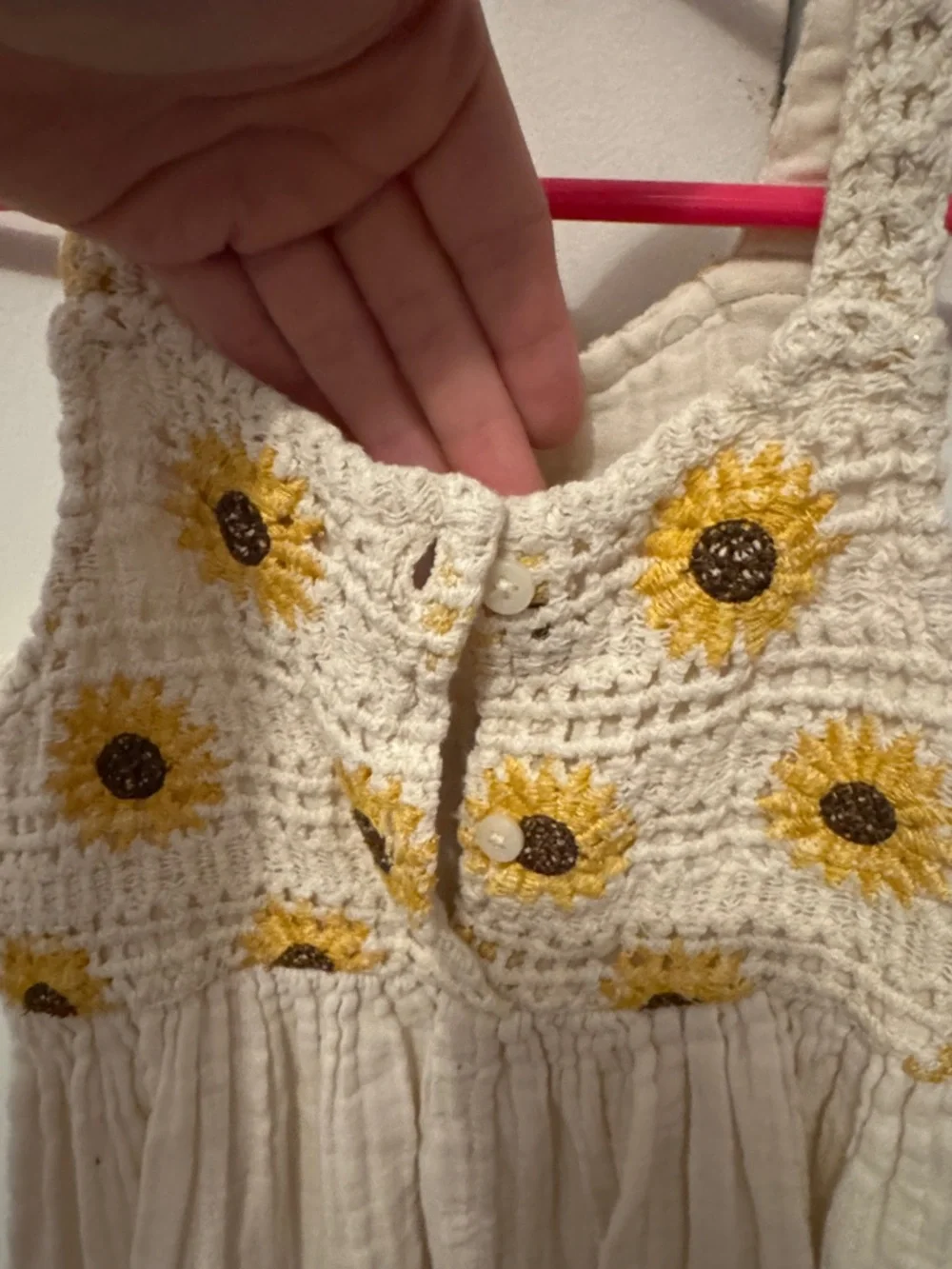 Zara sunflower crochet dress